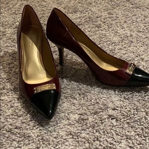 Coach Burgundy & Black Heels